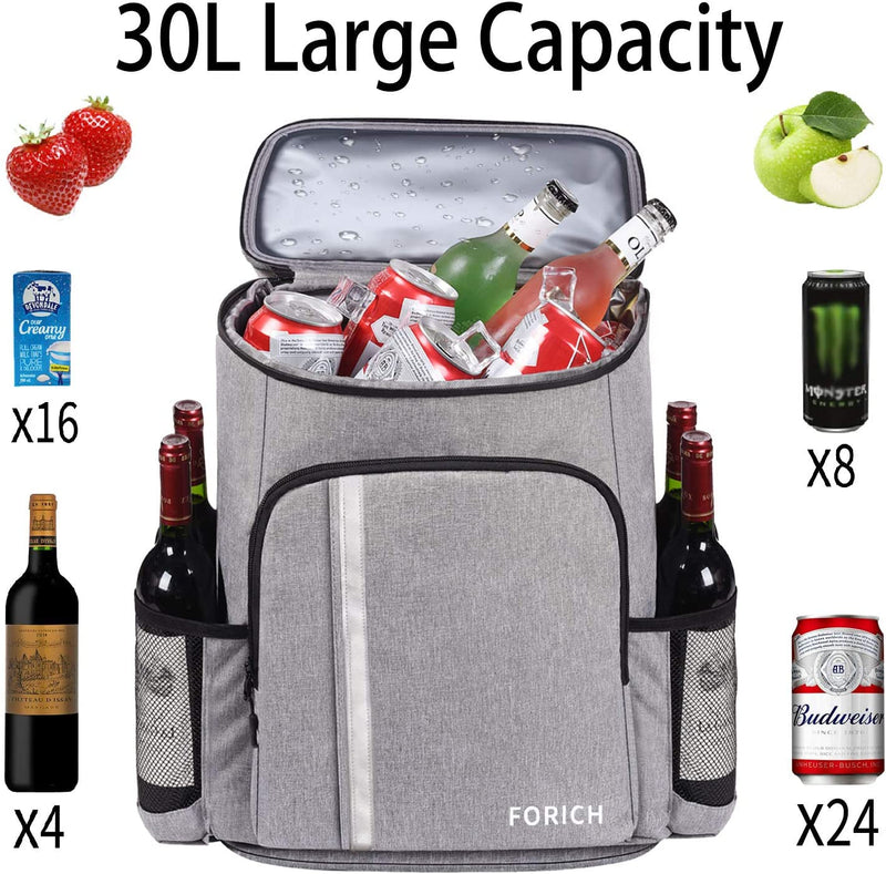 Insulated Leakproof Backpack Cooler Bag for Work, Picnics, and Camping - 30 Can Capacity