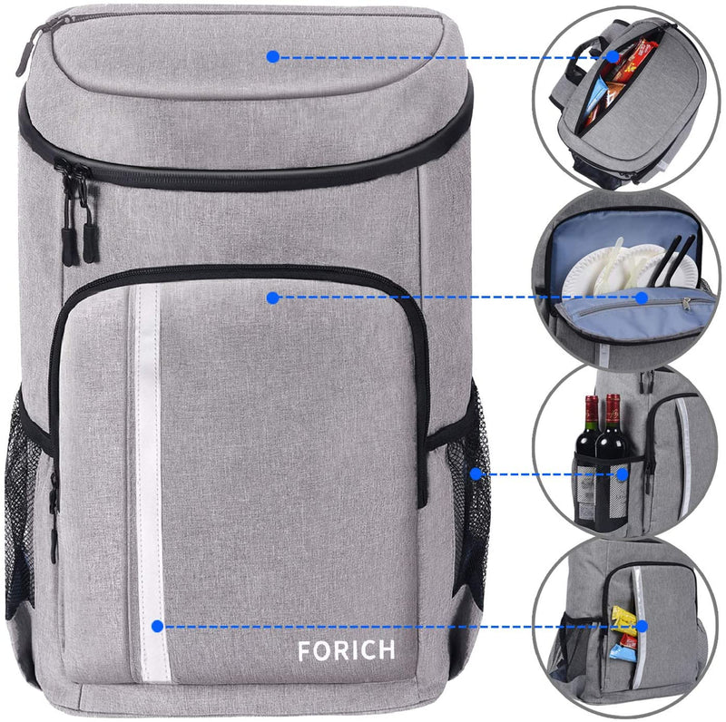 Insulated Leakproof Backpack Cooler Bag for Work, Picnics, and Camping - 30 Can Capacity