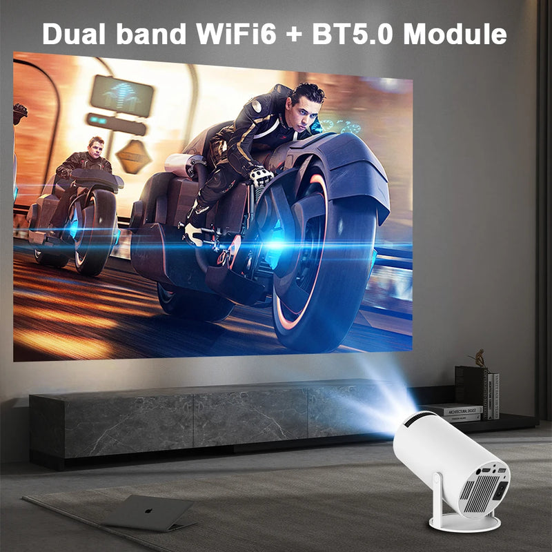 Projector HY300 Wifi6 260ANSI Android11.0 4K Allwinner H713 130"Screen BT5.0 1280*720P Home Theater Outdoor Portable